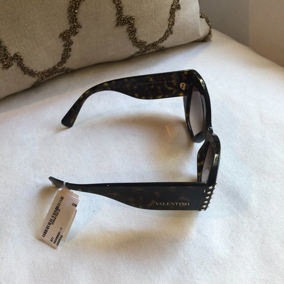 ? NEW Valentino Embellished Cat Eye Havana Sunglasses main image 10